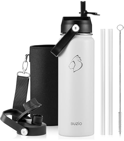 Gourde Isotherme 500ml Acier Inox + Paille Et Sport - Froid 24h / Chaud 12h - Anti-Fuite
