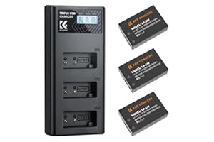 K&F CONCEPT LP-E17 Batterie et Amélioré LCD Chargeur à Trois Slot Compatible avec Canon EOS R100 R50 RP R10 R8, Powershot V1, Rebel T8i T7i T6i T6s SL2 SL3 EOS M3 M5 M6 200D 77D 750D 760D 800D 8000D