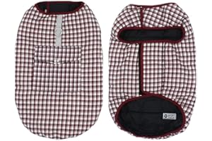 DoggieKit Costos de Clima frío para Perros, Chaqueta Reversible Impermeable para Perros cálidos, Chaleco, Abrigo de Invierno con Bolsillo y Anillo en D, Ropa de algodón para Mascotas a Prueba