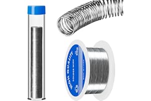 SINOFORT 0.8mm Lead Free Soldering Wire 2Pcs Silver Solder Wire Electric Solder Waterproof Solder Wire for Electronic Electrical Soldering Components Repair and DIY (20g)