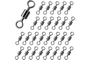 Jancosta 100 Count Fishing Rolling Barrel Swivel Stainless Steel Matte Black Rolling Swivels Fishing Hook line Connector Fishing Tackle Accessories (#8)