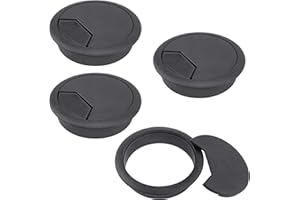 Desenda 4 PCS Desk Cable Wire Grommet Table Cable Grommet Desk Cable Hole Cover Plastic Desk Grommet for Organize Office and Home Table Cable (Black)