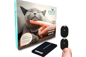 Tabcat V2 Katzen- und Kätzchen-Tracker – Keine monatliche Abonnementgebühr | 2 leichte Ortungssender, Hüllen und Tracking-Handset | Genauer als GPS | Verfolgen Sie 2 Katzen auf 2,5 cm und 150 m