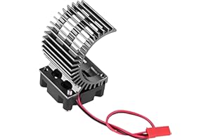 Dilwe Motor Heat Sink, Heat Sink With Cooling Fan for 1/10 Scale Electric RC Car 540/550 Motor(Black)