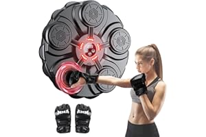 yorraka Machine de Boxe Musicale Adulte - 9 Vitesses Réglables et Comptage Beatpunch Boxe Mural Musique avec Gants de Boxe - Bluetooth Music Boxing Machine pour Enfants Entraînement à la Maison