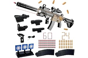 YCAAEO M416 Pistola Giocattolo Bambini, Con 60 Proiettili in Schiuma, 24 Conchiglia Giocattolo, Impugnatura,Mirino a infrarossi,Torcia,2 Caricatori e 3 Bersagli, Idee Regalo per Bambini dai 10 Anni in su