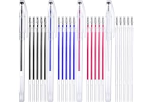 TIESOME Marqueurs Effaçables à Chaud - 4 Couleurs Avec 20 Recharges, Interchangeables Pour Quilting, Couture et Tissus