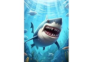 HAEPXYBY Pintura de Diamantes 5D DIY Kit Completo,gran tiburón blanco en Punto de Cruz,Diamantes de Imitación de Cristal,Cuadros Artísticos en Lienzo,Pintura por Números para Adultos Niños Decoración Hogar