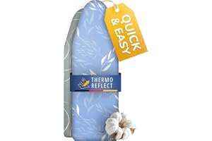 Yellocean Turbo strykbrädeöverdrag passar 120x40, 120x45 och upp till 125x45 cm – värmereflekterande – enkel montering med re