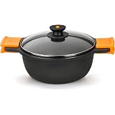 BRA Efficient | Tall saucepan with glass lid and removable silicone handles | Includes glass lid and removable silicone handl
