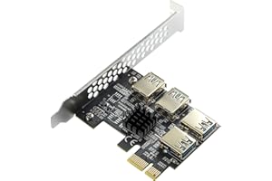 MZHOU PCIe da 1 a 4 PCI-Express, Scheda Adattatore Riser PCIE a 4 Porte Scheda Moltiplicatore Adattatore USB 3.0 con Maggiore Stabilità Per Il Mining di Bitcoin