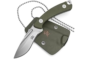 Wolfgangs VERITI Neck Knife Messer - inklusive Kydex Scheide und Kugel Halskette zum umhängen - Mini Survival Outdoor Messer für jeglichen Gebrauch