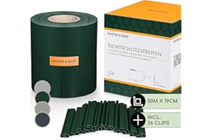 WINTER & BANI Cubre Vallas para Jardin y Balcon, Malla Ocultacion Privacidad Impermeables para Rejas, Cubierta de Pantalla PVC para Terraza y Patio, Cubre Valla Tiras de Pantalla de Privacidad