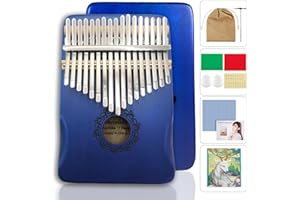 Ohromcoli Kalimba - 17 Keys Kalimba Instrument mit Lernwerkzeuge,Finger Percussion,Professionelle Daumenklavier für Kinder, Erwachsene,Erwachsene und Musikliebhaber(Saphirblau)
