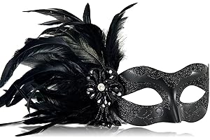 MYSEUNI 2024 Neue Maskerade-Maske für Frauen mit Federn – venezianische Federmaske für Maskerade-Party, Karneval