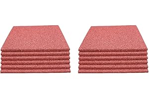 ‎LANDGRID 12 x Fall Protection Mats Red 50 x 50 x 2.5 cm Rubber Mats Playground Mat Swing Slide Play Tower Outdoor Indoor Fitness Gymnastics Mat Fall Protection Plates