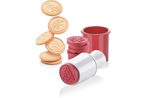 Tescoma 630114 Delicia Timbro per Biscotti 6 Decori Natalizi, Plastica, Rosso, 1 Pezzo