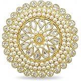 A.R. FASHION Traditional Adjustable Kundan Pearl Ring for Women & Girls | Ethnic Finger Rings For Women Stylish – 1 Pc: 