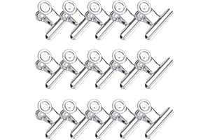 KENDWING Raccoglitore in Metallo Clip,Fermacarte Metallo 22mm,50 Pezzi Bulldog Clips di Carta Argentato