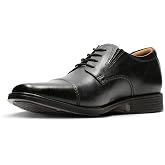 Clarks Tilden Cap, Men's Shoes, Black Leather, 41.5 EU | Office Shoes