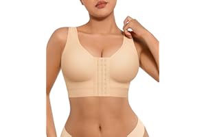 FeelinGirl Sujetadores postoperatorios con cierre frontal, brasier de compresión para mastectomía, sin varillas, con tirantes ajustables