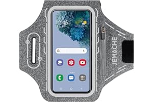 JEMACHE Running Sportarmband für Samsung Galaxy S24 Ultra/Plus, S23 Plus/Ultra, S22 Plus/Ultra, S21 Plus/Ultra, Gym Sport Armband mit Buds Plus Halterung (Grau)