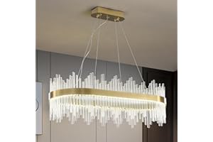 HVKVHVY Moderno Lampadario Di Cristallo,Lampadario Da Incasso LED Lampada A Sospensione In Oro Plafoniera Lampada A Sospensione Per Cucina Soggiorno Camera Da Letto Corridoio Scala