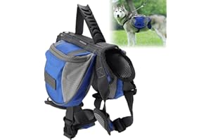 JOROBURO Paquete para Perros, Alforjas para Perros de Caza, para Acampar, Senderismo, Mochila con Tira Reflectante, Bolsa para Sillín, Mochila para Perros Pequeños, Medianos y Grandes (L)