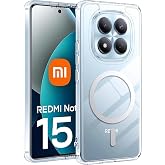 PSR Aksesuar Xiaomi Redmi Note 15 Pro Plus Uyumlu Şeffaf Kılıf - Kamera Korumalı M-Safe Manyetik Şarj Destekli Sert PC Kapak 