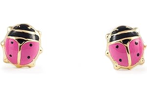 MONDE PETIT Orecchini per bambini coccinella - oro giallo 9k (375)
