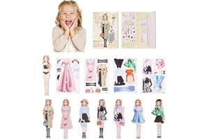 newhsy Magnetic Dress-Up Dolls for Girls DIY Fashion Princess Doll Magnetic Dress Up Baby Sticker Set Reusable Paper Dolls Sticker Book for Christmas Birthday Gifts（XILA）