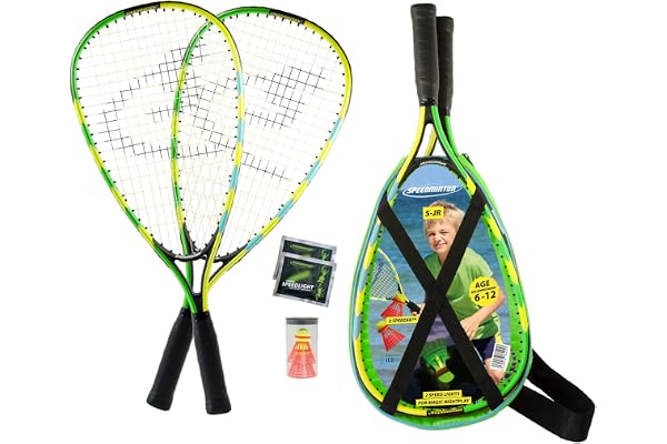 Speedminton® Junior Set – Set de Badminton/Crossminton pour Enfant avec 2 Fun Speeder®, Sac