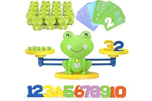 GILOBABY Mathe Waga Montessori zabawka, Frosch Balance Matematyka z wagą i akcesoriami, zabawka edukacyjna, prezent dla dzieci, chłopców i dziewczynek od 3 lat