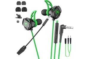 BraveKoi In-Ear Gaming Headset, Wired Earbuds with Noise Cancellation, Dual Microphone Bass Stereo Gaming Earphone Suitable for PS4 Xbox one/S, Nintendo Switch, Laptop