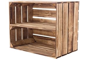 VINTAGE MÖBEL 24 GMBH Vintage Holzregal mit Fächern, Holzkiste neu, 50x40x30cm (Gef Regalkiste)