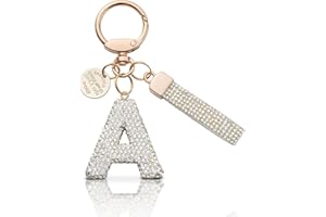 MORSUNBELA Portachiavi ragazza portachiavi lettera, Iniziale keychain keyring ciondoli