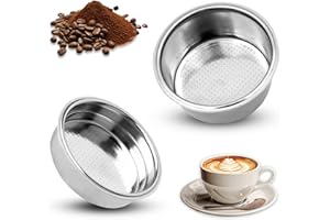 SUNNIFLY Portafiltro per Caffè Set di 2 Pezzi (per 1 Tazza + 2 Tazze) - Filtro Ultrafine in Acciaio Inox, Facile da Pulire, Design Antigraffio, Si Adatta Alla Maggior Parte Dei Manici da 51mm