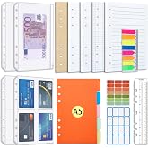 AQTAQ A5 Paper Refills Set, 6 Sheets, Refillable Sticky Notes, 100 Sheets/200 Pages, A5 Colored Dividers, Pocket Sticky Notes