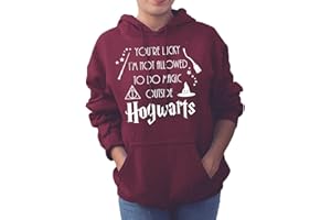 PLATFORM9CO Lucky I Cant Do Magic Outside Hogwarts Harry Potter Hoodie Adults Unisex Top