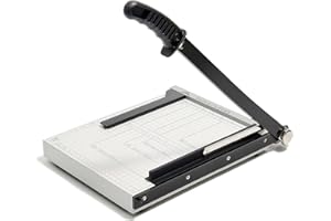 JIELISI A4 Metal Guillotine Paper Cutter Cutting Performance up to 10 Sheets,12 Inch Cut Length Manual Heavy Duty Guillotine Paper Trimmer with Safety Guard and Blade Lock，For Paper Photo Picture Card