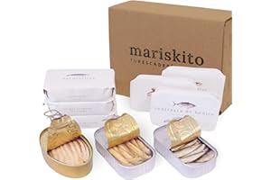 MARISKITO | Pack La Mar de Rico - 6 Conservas Gourmet - Latas de Conservas Gallegas - Caja Regalo - Lote de Productos Delicatessen
