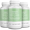 Hey Nutrition Vitamin D3 & K2 MK-7-100ug Each with MCT Oil - Suitable for Vegetarians - Support Healthy Bones, Teeth, Muscles, Immune Function, and Fatigue - Non-GMO, 180 Vegetarian Capsules