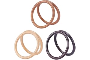 PH PandaHall 6 piezas de 3 colores de madera plana redonda con asas de repuesto para bolsa de playa hecha a mano, bolsas de mano para bolsas de mano de macramé