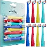 8 Testine Spazzolino Elettrico Oral-b, Ricambi Spazzolini Elettrici Oral b, Ricariche Compatibili con Setole Morbide - Bambin