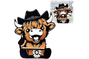 Xunzhi Highland Cow Brillenständer, Brillenhalter aus Holz, geschnitzter Brillenhalter, Glas/ses H/älter, Glas/ses Sta/Nd, niedliches Hig/hland-Rinder-Design, hohe Kuh-Geschenke