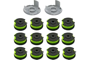 CDIYTOOL Szpula zastępcza do podkaszarki żyłowej, 6 m 0,2 cm szpulki do trymera do trawy Ryobi RAC143 RLT36B33 i RY36LT33A-0 (12 szpulek + 2 nasadki)