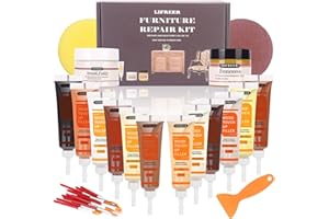 KMEIVOL Kit de réparation de stratifié,26 pièces Pâte de réparation de mastic à bois Pour réparer les fissures,Trous,Rayures,Parquet,Meubles en bois