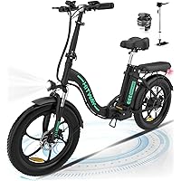 HITWAY Bicicletta Elettrica Pieghevole 20" Fat Tire Bici Elettrica Mountain Bike Adulto,Batteria 36V/11,2 Ah,250W Motore,Shim