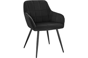 WOLTU Chaise de Salle à Manger, Chaise de Cuisine rembourrée en Velours, Pied en métal,Noir BH93sz-1