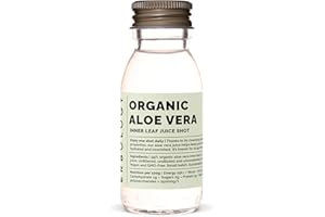 Erbology Organic Aloe Vera Juice 12 Daily Shots (60ml) - Immunity Support and Detox - from Inner Leaf - Straight from Farm in Spain - Undiluted - No Added Sugar - Non-GMO - Recyclable Glass Bottle